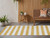 8' Runner Gold Striped Washable Non Skid Indoor Outdoor Runner Rug