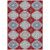 3' X 5' Red And Navy Blue Floral Washable Indoor Outdoor Area Rug