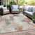 5' X 8' Rust And Ivory Abstract Washable Indoor Outdoor Area Rug