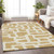 3' X 5' Gold And Ivory Abstract Washable Indoor Outdoor Area Rug Transitional Style - Gold, Ivory Color