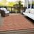 3' X 5' Terra Cotta Geometric Washable Non Skid Indoor Outdoor Area Rug