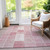 3' X 5' Pink Blush And Ivory Patchwork Washable Indoor Outdoor Area Rug