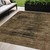 5' X 8' Brown And Charcoal Floral Washable Indoor Outdoor Area Rug