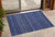 2' X 3' Navy Blue Striped Washable Non Skid Indoor Outdoor Area Rug