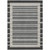 3' X 5' Black And Beige Striped Washable Indoor Outdoor Area Rug - Black, Beige