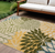 6' X 9' Dark Green Green Yellow And Blue Floral Indoor Outdoor Area Rug