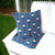 Set of Two 16" X 16" Blue and Pink Peacock Blown Seam Floral Indoor Outdoor Throw Pillow Polyester Modern Style