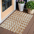 3' X 5' Terra Cotta And Beige Geometric Washable Indoor Outdoor Area Rug