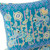 Set of Two 16" X 16" Blue and Green Peacock Blown Seam Floral Indoor Outdoor Throw Pillow