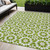 5' X 8' Lime Green Ivory And Beige Floral Medallion Washable Indoor Outdoor Area Rug