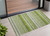 2' X 3' Fern Green Striped Washable Non Skid Indoor Outdoor Area Rug - 608219386153