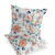 Set of Two 16" X 16" Orange and White Peacock Blown Seam Eclectic Indoor Outdoor Throw Pillow Polyester