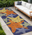 8' Blue Yellow And Orange Starfish Indoor Outdoor Runner Rug