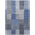 3' X 5' Denim Blue And Navy Blue Striped Washable Indoor Outdoor Area Rug