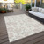 5' X 8' Ivory And Gray Floral Washable Indoor Outdoor Area Rug - 880016649468