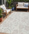 5' X 8' Ivory And Gray Floral Washable Indoor Outdoor Area Rug - 880016649468