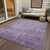 3' X 5' Lavender And Plum Abstract Washable Indoor Outdoor Area Rug
