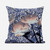 20" X 20" Blue and Gray Butterfly Blown Seam Floral Indoor Outdoor Throw Pillow Polyester and Cotton Blend