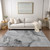 5' X 8' Gray and Ivory Abstract Washable Non Skid Indoor Outdoor Area Rug Transitional Style - Gray, Ivory Color