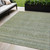 5' X 8' Sage And Ivory Striped Washable Indoor Outdoor Area Rug - Sage, Ivory