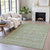 5' X 8' Sage And Ivory Striped Washable Indoor Outdoor Area Rug - Sage, Ivory
