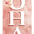 36" Pink And White Solid Wood Tropical Bird Aloha Porch Sign