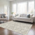 5' X 8' Beige And Ivory Geometric Washable Indoor Outdoor Area Rug Modern Style - Beige, Ivory Color