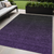 5' X 8' Eggplant Purple And Charcoal Abstract Washable Indoor Outdoor Area Rug