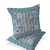 Set of Two 16" X 16" Blue and Gray Peacock Blown Seam Floral Indoor Outdoor Throw Pillow - 606114837572