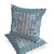Set of Two 16" X 16" Blue and Gray Peacock Blown Seam Floral Indoor Outdoor Throw Pillow - 606114837572