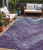 5' X 8' Purple And Gray Abstract Washable Indoor Outdoor Area Rug
