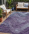 5' X 8' Purple And Gray Abstract Washable Indoor Outdoor Area Rug