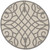 8' Cream And Gray Round Trellis Indoor Outdoor Area Rug