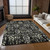 3' X 5' Black Gray And Ivory Floral Washable Indoor Outdoor Area Rug