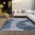 3' X 5' Denim Blue And Sky Blue Abstract Washable Indoor Outdoor Area Rug Transitional Style - Denim Blue, Sky Blue Color