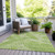 5' X 8' Lime Green And Ivory Floral Washable Indoor Outdoor Area Rug