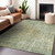 3' X 5' Sage Abstract Washable Indoor Outdoor Area Rug