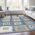 3' X 5' Navy Blue Beige And Ivory Geometric Washable Indoor Outdoor Area Rug - Navy Blue, Beige, Ivory