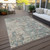 3' X 5' Green Blue And Gray Oriental Washable Indoor Outdoor Area Rug