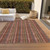 3' X 5' Blush Burgundy And Pink Striped Washable Indoor Outdoor Area Rug