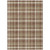 5' X 8' Chocolate and Ivory Plaid Washable Non Skid Indoor Outdoor Area Rug