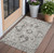 2' X 3' Ivory and Dark Brown Oriental Washable Non Skid Indoor Outdoor Area Rug