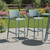 Set of Two 30" Baby Blue Heavy Duty Plastic Low Back Outdoor Bar Height Chairs
