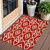 3' X 5' Red And Ivory Trellis Washable Indoor Outdoor Area Rug
