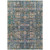 5' X 8' Green Navy Blue And Ivory Oriental Washable Indoor Outdoor Area Rug
