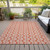 3' X 5' Coral And Beige Ogee Washable Indoor Outdoor Area Rug
