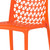 Set of Two Orange Heavy Duty Plastic Outdoor Stacking Dining Chairs