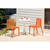 Set of Two Orange Heavy Duty Plastic Outdoor Stacking Dining Chairs