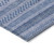 5' X 8' Denim Blue And Sky Blue Striped Washable Indoor Outdoor Area Rug - Denim Blue, Sky Blue