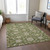 3' X 5' Olive Green Brown And Ivory Moroccan Washable Indoor Outdoor Area Rug